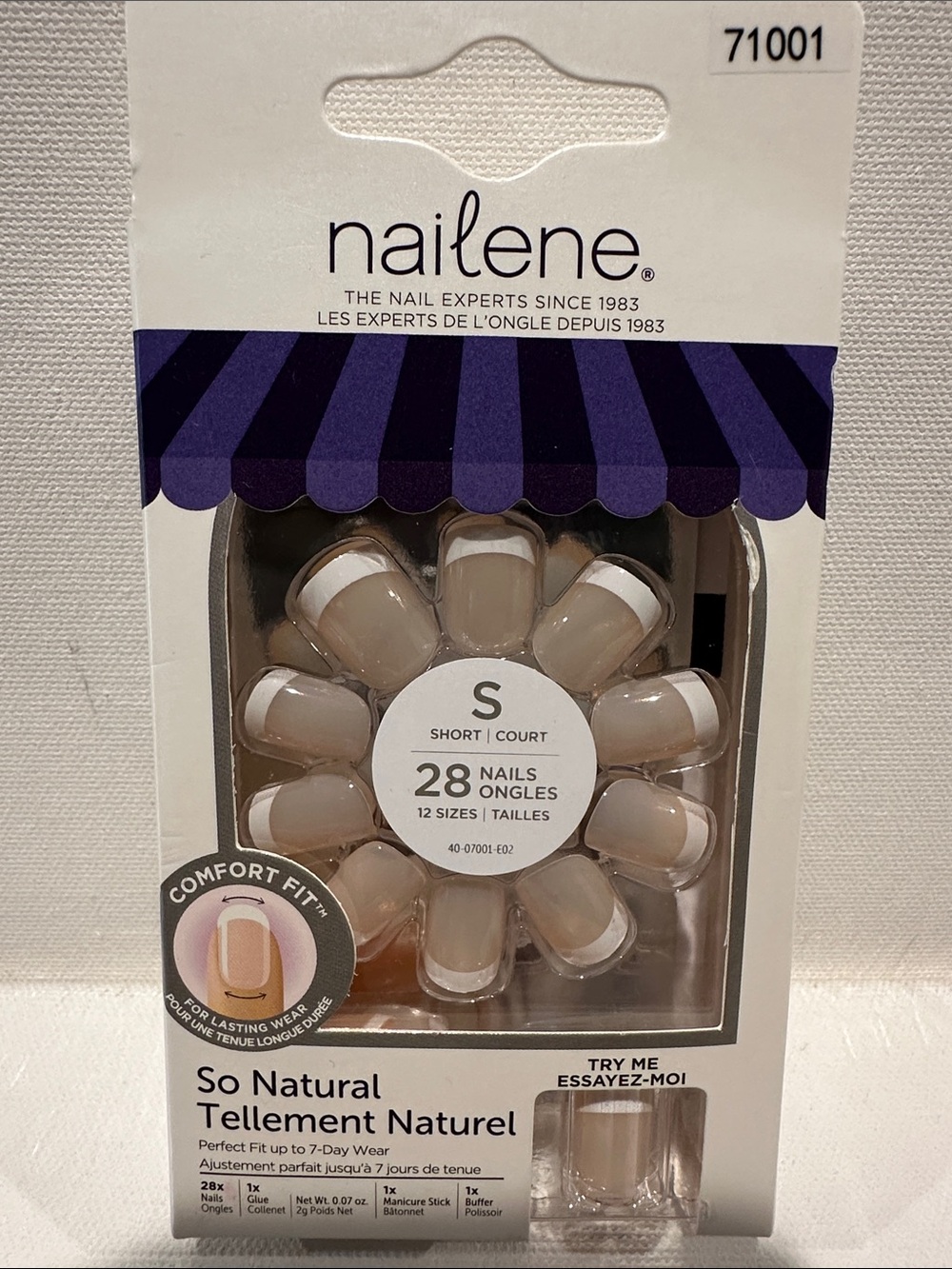 NWT Nailene (28) So Natural Nail for comfort fit and long lasting wear 7 days.